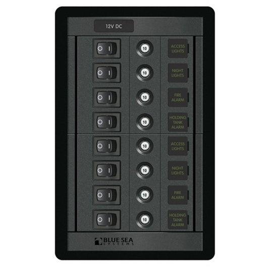 Blue Sea 360 DC Circuit Breaker Panel 8 Position (10A)