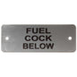 Fuel Cock Below Label (L) Silver with Black Engraving 105mm x 40mm