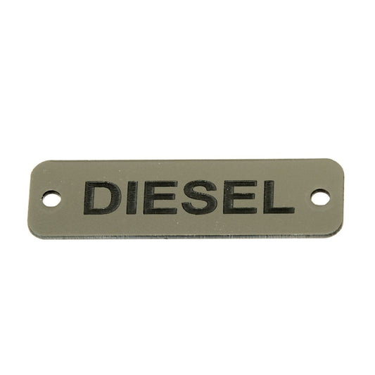 AG Diesel Label (S) Silver with Black Engraving 75mm x 22mm