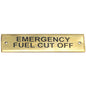 AG SP Emergency Fuel Cut Off Label Brass 75 x 19mm