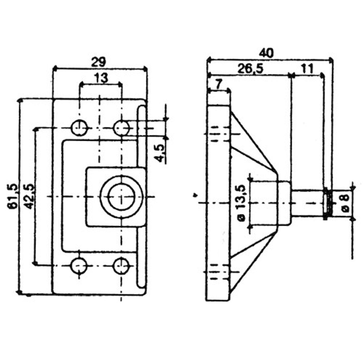 Uflex SP11 Black Gas Spring Bracket Zinc Plated Steel Stud