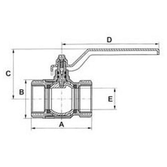 BALL VALVE PN18 FF LEVER 2 1/2in BSP  1-75070