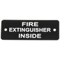 Fire Extinguisher Inside Label (L) Black with White Engrave 105 x 40mm