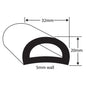 Wilks PVC 50 Fender D Section (32 x 20mm x 9m / Black)