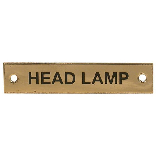 AG "Head Lamp" Label Brass 57 x 12mm