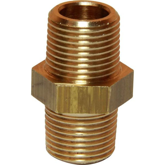 EQUAL HEX NIPPLE 3/8in BSPTM BRASS  407602