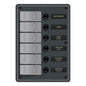 Blue Sea 6-Pos IP66 Waterproof V Panel Slate Grey