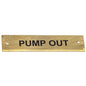 AG SP Pump Out Label Brass 57 x 12mm