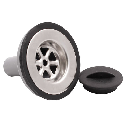 Straight Sink Waste & Plug 1 1/4in x 3/4in Hosetail S/S Top Plate  WD-058