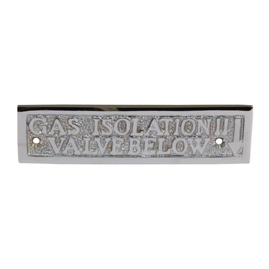 AG Gas Isolation Valve Name Plate Chrome