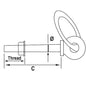 AG Ring Bolt Brass M10 75 x 33mm ID