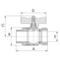 BALL VALVE PN40 MF TEE 1in BSP  1-75330