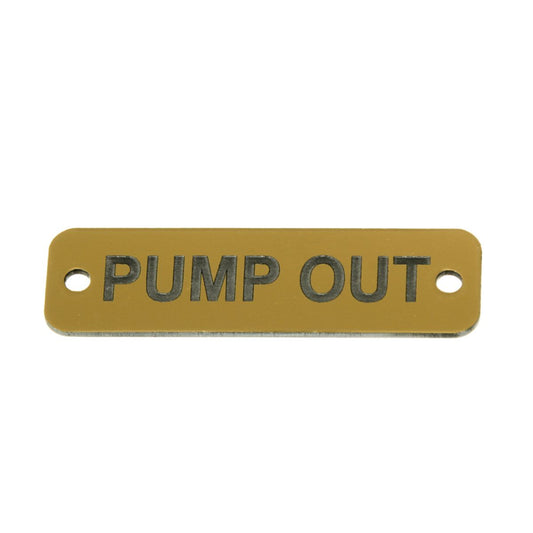 AG Pump Out Label (S) Gold with Black Engraving 75mm x 22mm