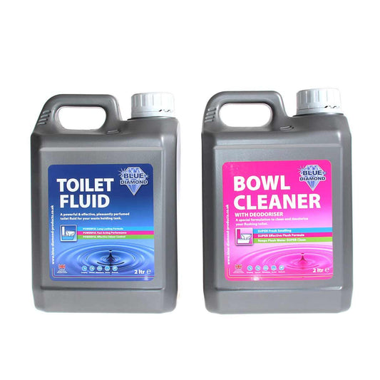 BLUE DIAMOND 2L DOUBLE PACK TOILET FLUID BLUE + BOWL CLEANER PINK  BD-BD100