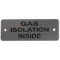 Gas Isolation Inside Label (L) Silver with Black Engrave 105mm x 40mm