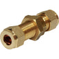 G Brass Bulkhead Coupling 5/16" Tube 3/8"