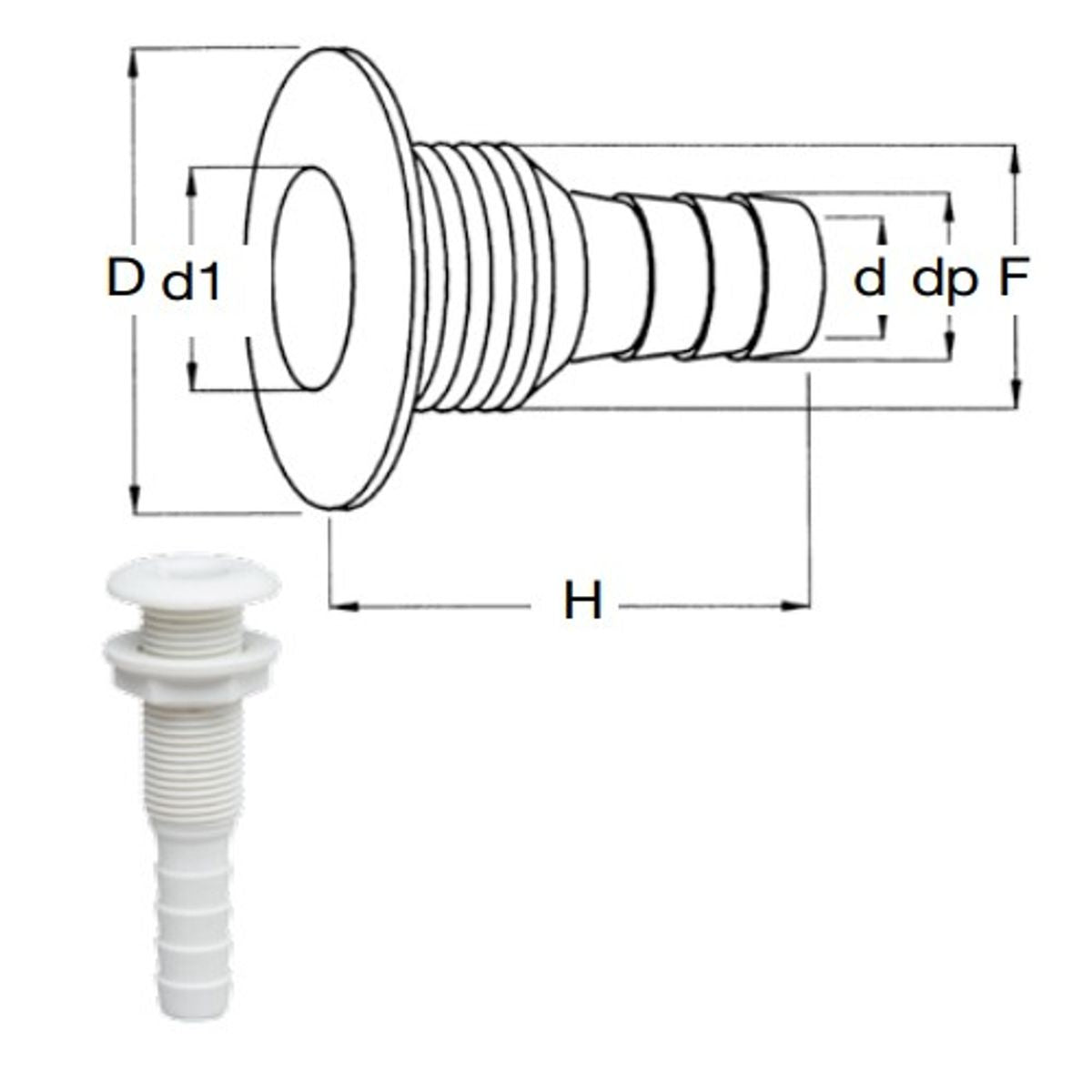PLASTIC SKIN FITTING 1in HOSE  3-87550