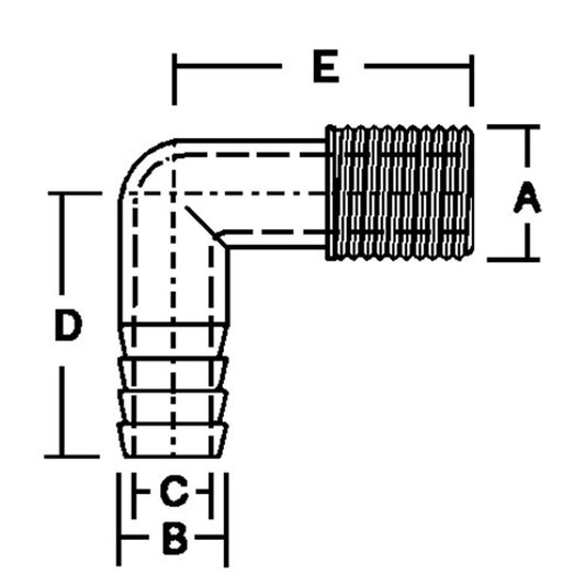 FORESPAR UNION R/A 3/4inBSPM-3/4inHOSE  3-80412