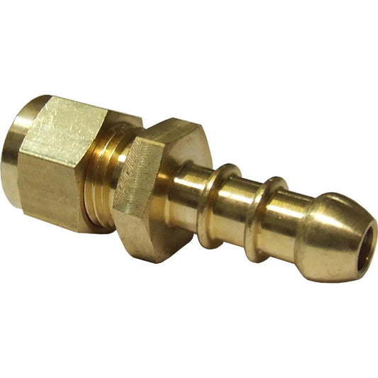 BRASS COUPLING 1/4inTUBE OD -3/8inHOSE CARDED  1-16276P
