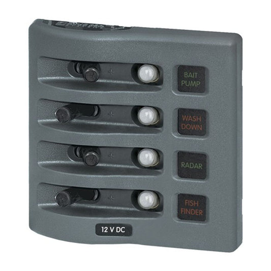 Blue Sea 4-Position IP67 Waterproof V/H Panel Grey