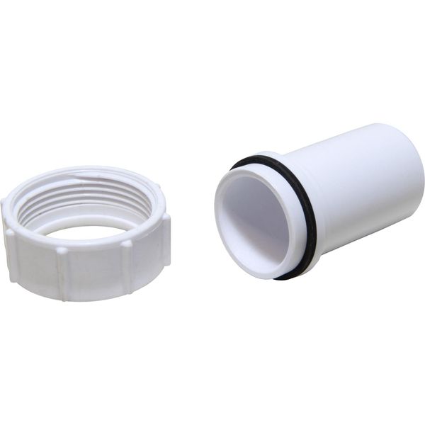 Plastic Connector 1 1/2"BSPF to 38mm Tail - WHITE