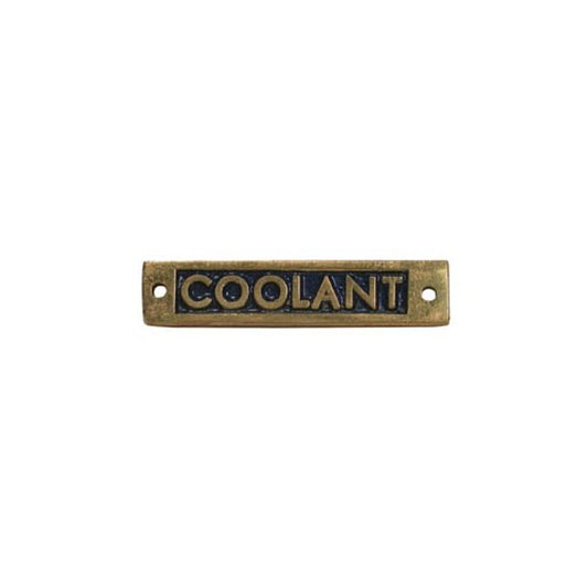 AG Coolant - Oblong Name Plate Brass