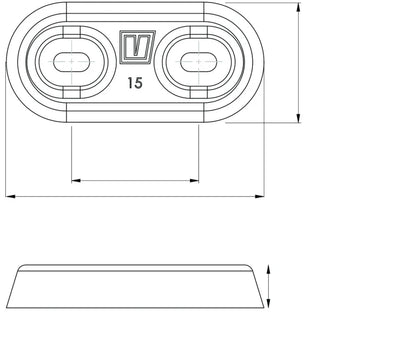Hull anode type 15, aluminium (excl. connection kit)  ALU15C