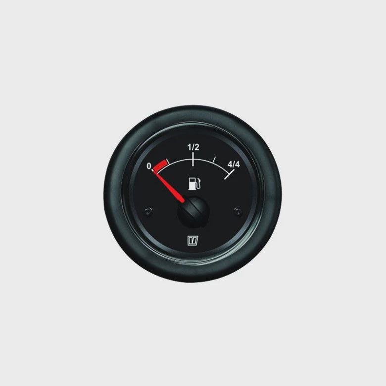Fuel level indicator, black, 12 / 24 V, cut-out size Ø52mm (excl. sensor)  FUELB
