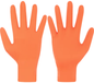 Halo Disposable Nitrile Powder Free Gripper Gloves, Orange, L, Box of 100