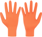 Halo Disposable Nitrile Powder Free Gripper Gloves, Orange, XL, Box of 100
