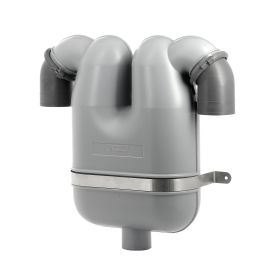 Exhaust gas separator with 90 mm rotating connections and 75 mm drain  LGS9075