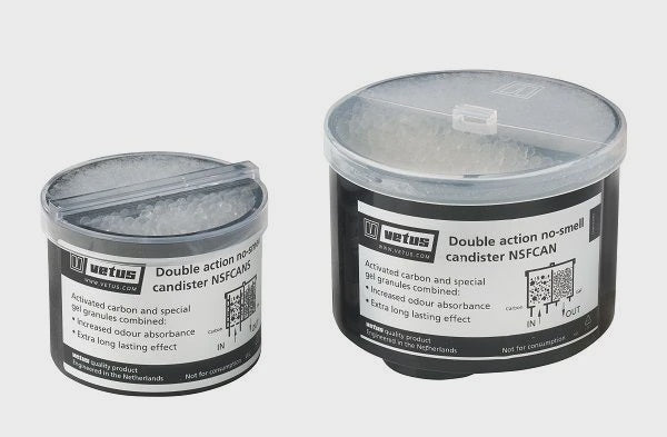Dual function no-smell filter canister for type NSF filters