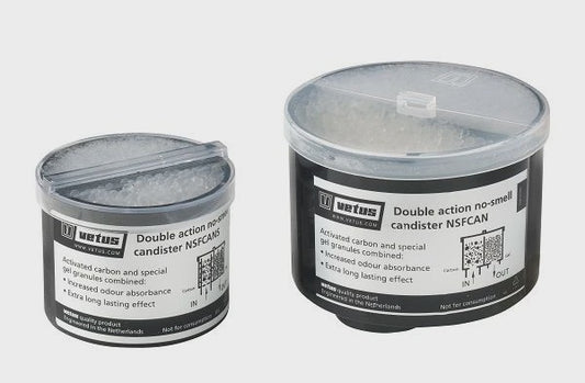 Dual function no-smell filter canister for type NSF filters