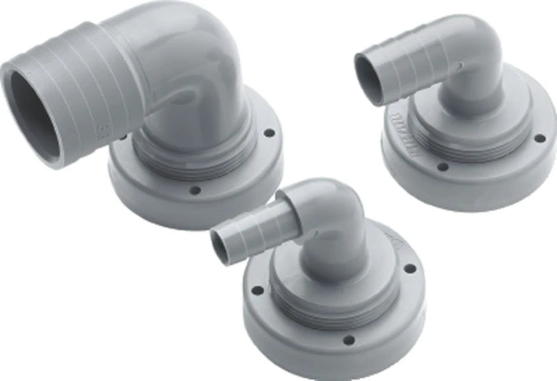 Hose connection, 25 mm ID, right angle, for rigid tanks  RT25B