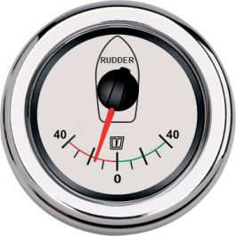Rudder position indicator, white, 12/24 V, cut-out size 52 mm ID (excl. sensor)  RUDDW