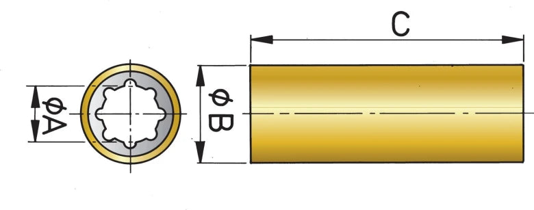 VETUS water-lubricated cutlass bearing, shaft 1½", length 6" RULAG11/2