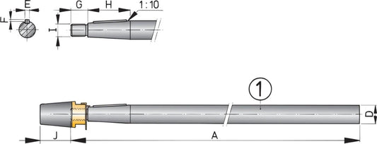 VETUS propeller shaft, duplex stainless steel, 30 mm, length 1000 mm  SA30/1000
