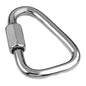 Metal carabiner on a white background