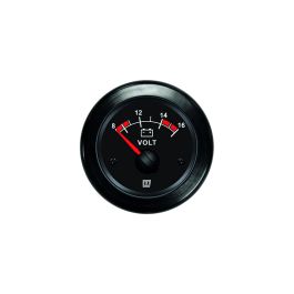 Voltmeter, black, 12 V (10-16 V), cut-out size 52 mm ID  VLT12B