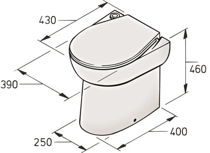 Toilet type WCS2, 12 V, with electronic control panel  WC12S2