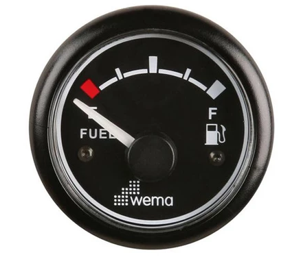 Wema Fuel Gauge IPFR-BB-0-190 with Black Face and Black Bezel
