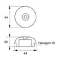 AG Zinc Bow Thruster Anode for Side Power SP55, 75T to 95T Thrusters