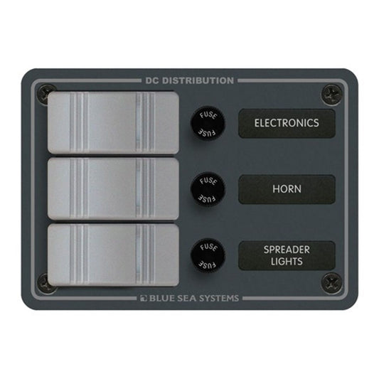 Blue Sea 3-Pos IP66 Waterproof V Panel Black