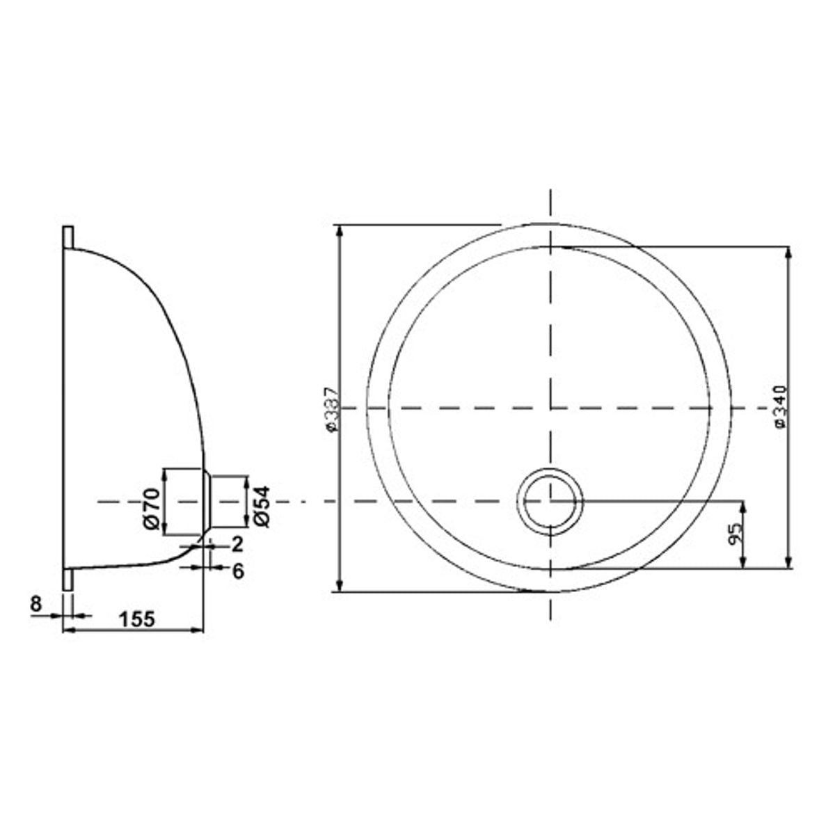 S/S ROUND HAND BASIN/ SINK 340mm ID  9-67920