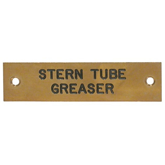 AG Stern Tube Greaser Label Brass 75 x 19mm