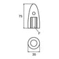 Zinc Shaft Nut Anode Volvo 35