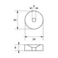AG Zinc Engine Ring Anode Tohatsu 24mm Diameter