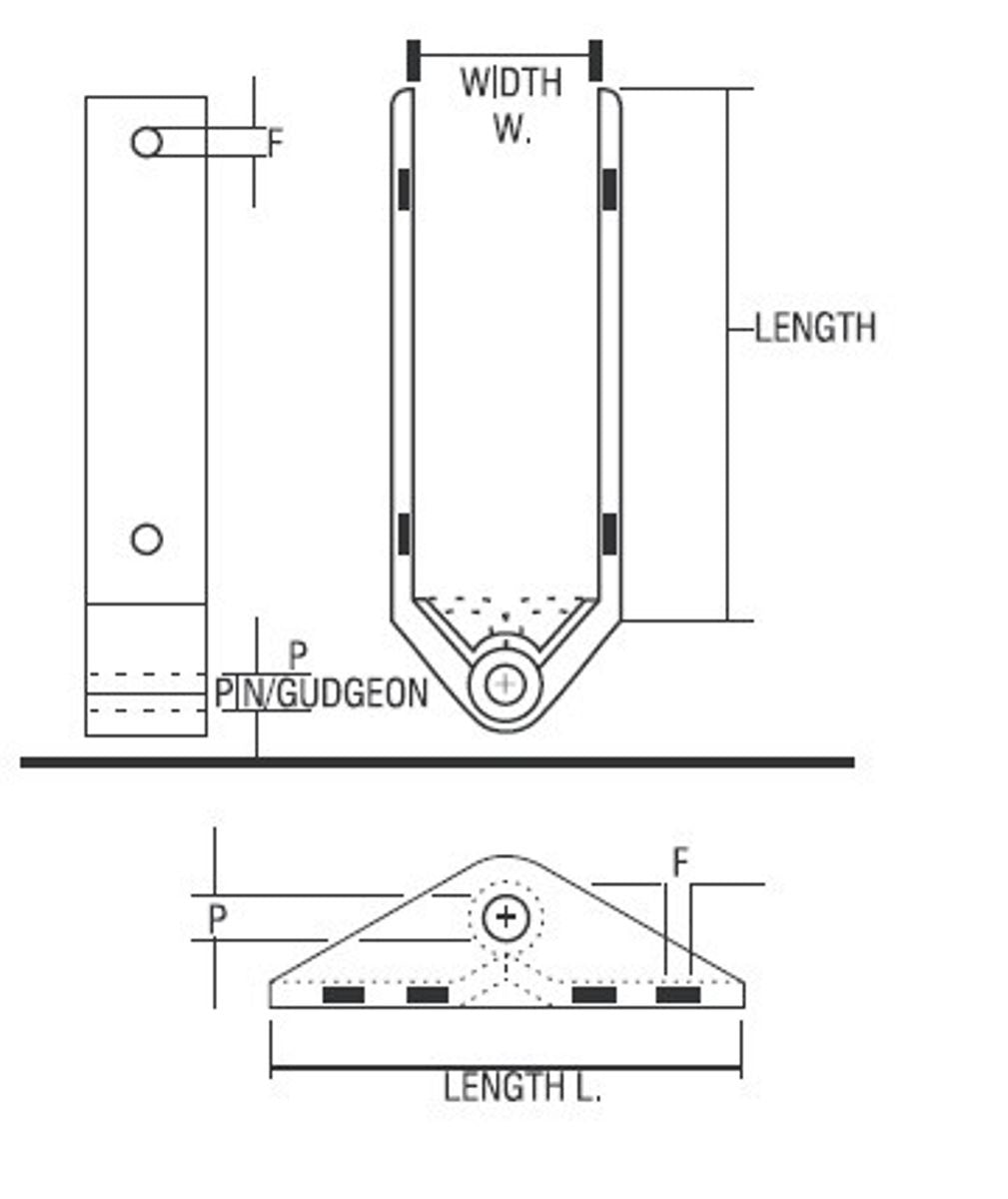 RWO Rudder Retain Clip Stainless Steel & Plastic 75mm Long