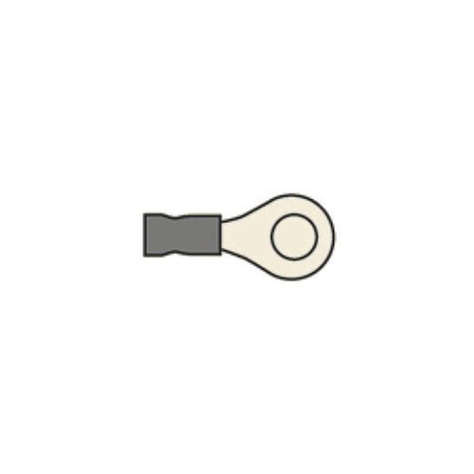AMC Heat Shrink Terminal Loop 6.4mm Red (50)