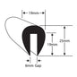 Wilks PVC 40 Fender U Section (6mm x 6m / Black)